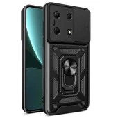 İnfinix Note 30 4G Kılıf Magnetik Standlı Kamera Korumalı  Sürgülü Vega Kapak thumbnail 2