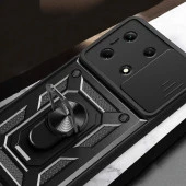 İnfinix Note 30 4G Kılıf Magnetik Standlı Kamera Korumalı  Sürgülü Vega Kapak thumbnail 8