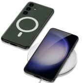 Galaxy S24 Plus Kılıf Magsafe Şarj Özellikli Deri Tasarımlı  Kıpta Nubuk Kapak thumbnail 10