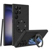 Galaxy S24 Ultra Wireless Şarj Özellikli  Kıpta Standlı Magsafe Silikon Kapak thumbnail 1