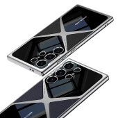 Galaxy S23 Ultra Kılıf Ultra İnce Kamera Korumalı PC + Deri Arka Yüzey  X-Pro Kapak thumbnail 4