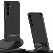 Galaxy S24 Kılıf  Kamera Korumalı Leather Dikey Standlı Ays Kapak thumbnail 2