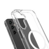 Galaxy S24 Kılıf Magsafe Şarj Özellikli Şeffaf Sert PC  Embos Kapak thumbnail 8