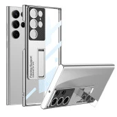 Galaxy S24 Ultra Kılıf Kamera Korumalı Şeffaf Tasarımlı  Lego Standlı Kapak - 3