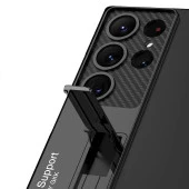 Galaxy S24 Ultra Kılıf Kamera Korumalı Şeffaf Tasarımlı  Lego Standlı Kapak - 6