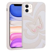 Apple iPhone 11 Kılıf Sıvılı Simli Kelebekli Tasarım  Vodena Kapak thumbnail 1