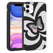 Apple iPhone 11 Kılıf Sıvılı Simli Kelebekli Tasarım  Vodena Kapak thumbnail 5