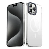 Apple iPhone 15 Pro Max Kılıf  Wireless Şarj Özellikli Şeffaf G-Glass Kapak thumbnail 4