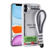 Apple iPhone 11 Kılıf Desenli El Askılı İpli  Astana Silikon Kapak - 4