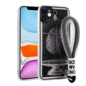 Apple iPhone 11 Kılıf Desenli El Askılı İpli  Astana Silikon Kapak - 6