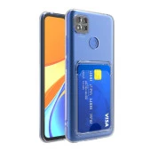Xiaomi Redmi 9C Kılıf Kartlıklı Şeffaf  Setra Clear Silikon Kapak thumbnail 5
