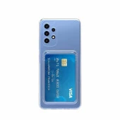 Galaxy A32 4G Kılıf Kartlıklı Şeffaf  Setra Clear Silikon Kapak thumbnail 4