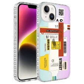 Apple iPhone 14 Kılıf Airbag Kenarlı Renkli Desenli Silikon  Elegans Kapak thumbnail 2