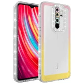 Xiaomi Redmi Note 8 Pro Kılıf Simli ve Renk Geçiş Tasarımlı Lens Korumalı  Park Kapak - 3