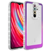 Xiaomi Redmi Note 8 Pro Kılıf Simli ve Renk Geçiş Tasarımlı Lens Korumalı  Park Kapak - 4