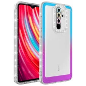 Xiaomi Redmi Note 8 Pro Kılıf Simli ve Renk Geçiş Tasarımlı Lens Korumalı Park Kapak - 6
