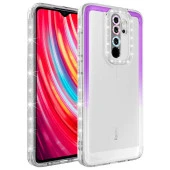 Xiaomi Redmi Note 8 Pro Kılıf Simli ve Renk Geçiş Tasarımlı Lens Korumalı  Park Kapak - 7