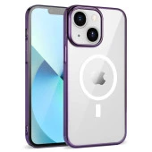 Apple iPhone 14 Kılıf  Wireless Şarj Özellikli Pixel Magsafe Kapak thumbnail 4