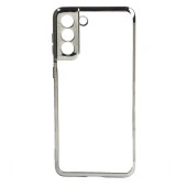 Galaxy S21 Kılıf  Dört Köşeli Lazer Silikon Kapak thumbnail 1