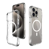 Vendas iPhone 15 Pro Kapak Magsafe Şarj Özellikli Airbagli Şeffaf Zore İncek Kapak - 8