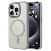 Apple iPhone 15 Pro Kılıf Wireless Şarj Özellikli  Krom Magsafe Silikon Kapak thumbnail 8