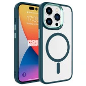 Apple iPhone 15 Pro Kılıf Wireless Şarj Özellikli  Krom Magsafe Silikon Kapak thumbnail 9