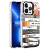 Apple iPhone 13 Pro Max Kılıf Desenli  Silver Sert Kapak thumbnail 3