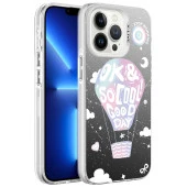 Apple iPhone 13 Pro Max Kılıf Desenli  Silver Sert Kapak thumbnail 4