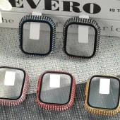 Apple Watch 7 45mm  Watch Gard 24 Kenarları Taşlı Sert PC Kasa Ve Ekran Koruyucu thumbnail 8