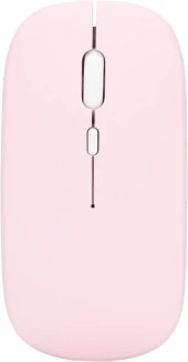 Apple iPad Mini 5 7.9" Uyumlu Kablosuz Bluetooth Pilli Optik Mouse - Pembe - 1