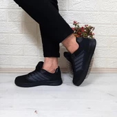 Bestof 074 Siyah-Siyah Sneaker Düz Taban Hafif Rahat Spor Çift Ayakkabısı - 5