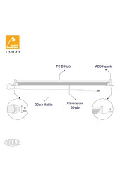 Lambaled Mutfak Tezgahı Led Aydınlatma Beyaz Işık - 50cm Buzlu Kapak thumbnail 4