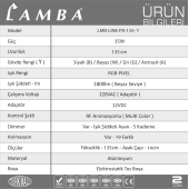 Lambaled Line Dimmer Kumandalı Pixel RGB Antrasit Kasa Lambader thumbnail 8