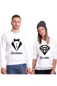 Tshirthane Groom Bride Sevgili Kombinleri Sweatshirt Kombini - 1
