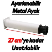 Ayarlanabilir Mobilya Kanepe Baza Koltuk Metal Destek Yükseltici Beyaz Ayağı Ayakları 25 cm 4 Adet - 2