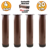 Ayarlanabilir Mobilya Kanepe Konsol Koltuk Metal Destek Yükseltici Kahve Ayağı Ayakları 20 Cm 4 Adet thumbnail 1