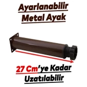 Ayarlanabilir Mobilya Kanepe Baza Koltuk Metal Destek Yükseltici Kahve Ayağı Ayakları 25 cm 4 Adet - 2