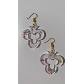 Şeffaf Renkli Yıldız Simli Glitterli Gold Aksesuar İskambilde Sinek İçi Boş Şekil 4 Cm Epoksi Küpe thumbnail 2