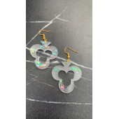 Şeffaf Renkli Yıldız Simli Glitterli Gold Aksesuar İskambilde Sinek İçi Boş Şekil 4 Cm Epoksi Küpe thumbnail 3