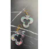 Şeffaf Renkli Yıldız Simli Glitterli Gold Aksesuar İskambilde Sinek İçi Boş Şekil 4 Cm Epoksi Küpe thumbnail 4