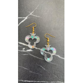 Şeffaf Renkli Yıldız Simli Glitterli Gold Aksesuar İskambilde Sinek İçi Boş Şekil 3 Cm Epoksi Küpe - 5