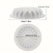 Silikon Yuvarlak Dantel Mousse Kek ve Pasta Kalıbı, Ø:15,6 Cm H: 4,5 Cm - 1