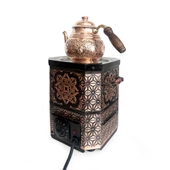 Emsalsan Bakır Elektrikli Nostaljik Semaver Çay Kazanı 3L Eskitme Vernikli - 3