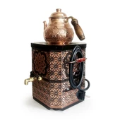 Emsalsan Bakır Elektrikli Nostaljik Semaver Çay Kazanı 3L Eskitme Vernikli - 1