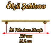 Doruk Kulp 192 mm Altın Gold Metal Mobilya Çekmece Mutfak Dolabı Dolap Kulpları Kapak Kulpu Kulbu thumbnail 2