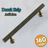 Doruk 160 mm Eskitme Antik Sarı Metal Mobilya Mutfak Çekmece Dolap Dolabı Kulpu Kulbu Kulpları thumbnail 1