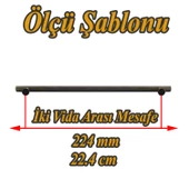 Doruk 224 mm Eskitme Antik Sarı Metal Mobilya Mutfak Çekmece Dolap Dolabı Kulpu Kulbu Kulpları thumbnail 2