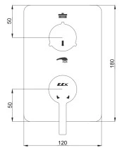 ECA Mina Ankastre Banyo Bataryası Sıva Üstü 2 Yollu 102167234H-KDE thumbnail 2