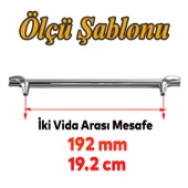 Prade 192 mm Krom Kulp Metal Mobilya Çekmece Mutfak Kapak Dolap Kulpları Dolabı Kulbu Kulpu thumbnail 2