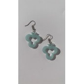 Buz Mavi Renkli Simli Sedefli Gümüş Aksesuar İskambil Sinek İçi Boş Şekil Küpe 3 cm Epoksi Hediyelik thumbnail 6